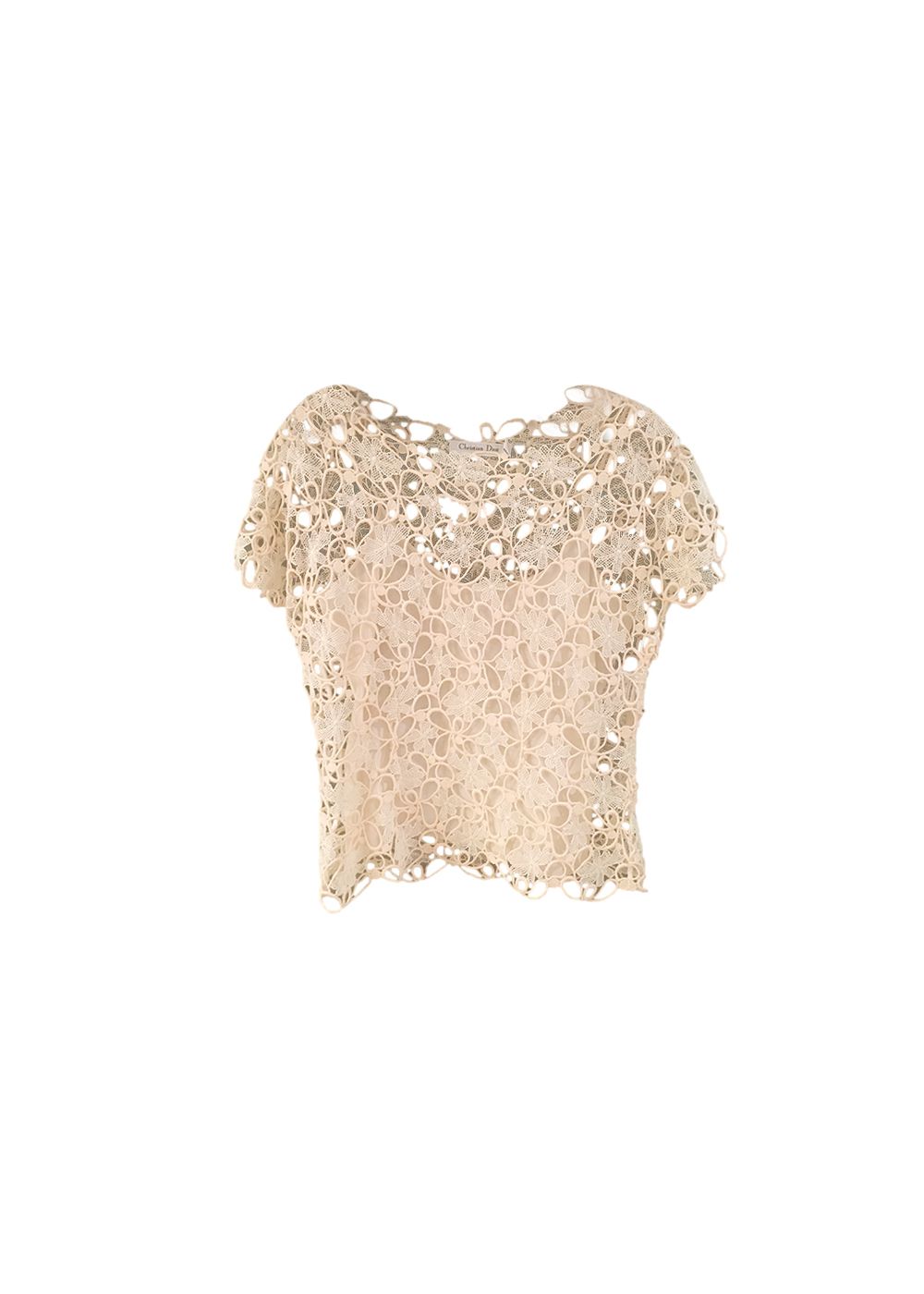 Dior Crochet Lace Cream Top Size S