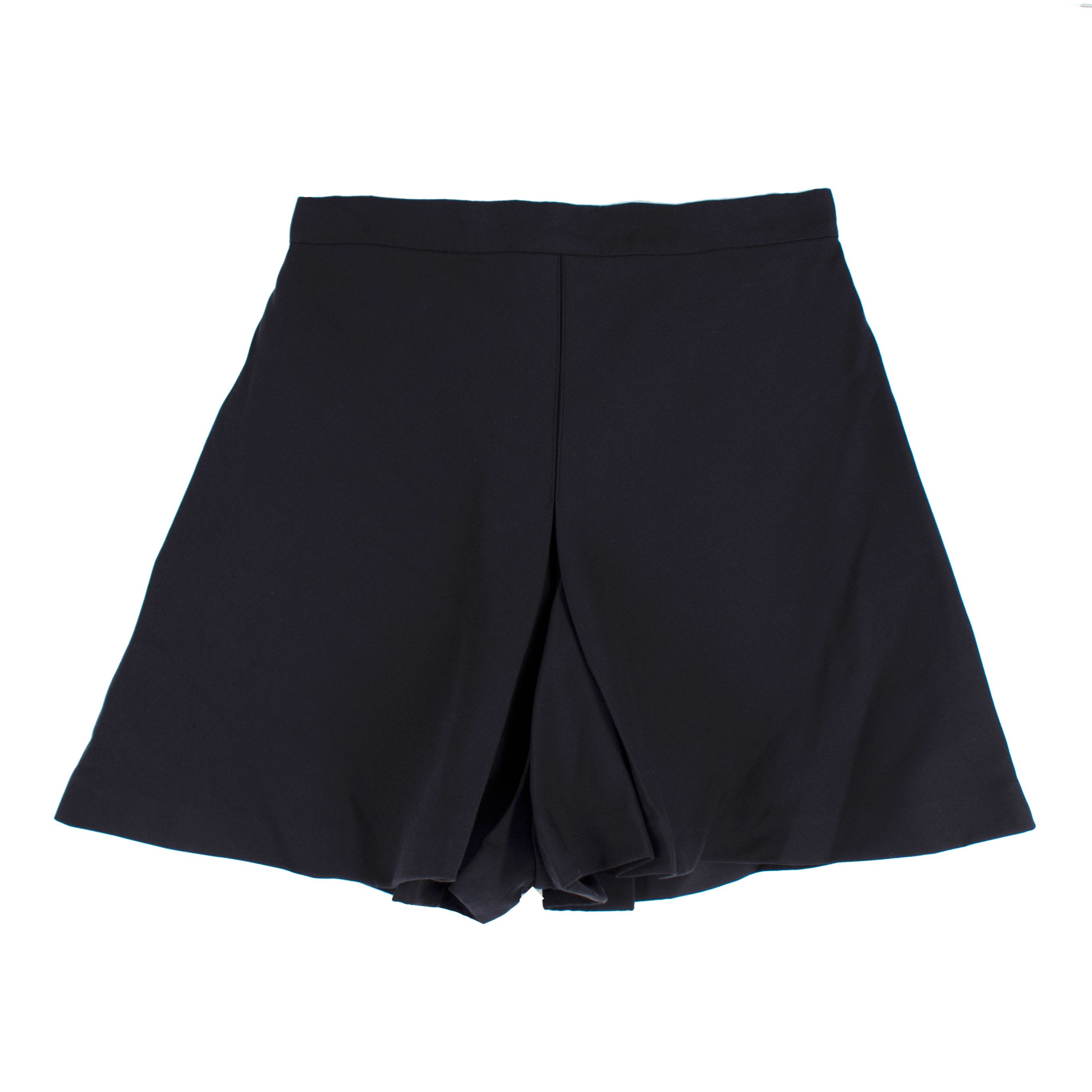 Dior Navy High Waisted Shorts with Pleated Detail Size XXS cotton