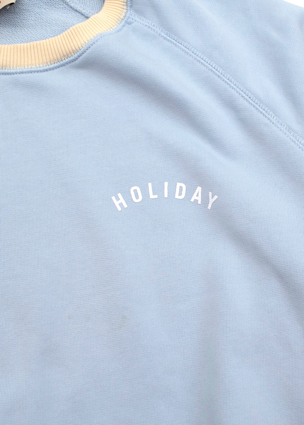 Men's Preowned Holiday Boileau Colourblock Logo Printed Cotton Sweatshirt Size XL Baby Blue/Yellow/ Red/ Pistachio Green