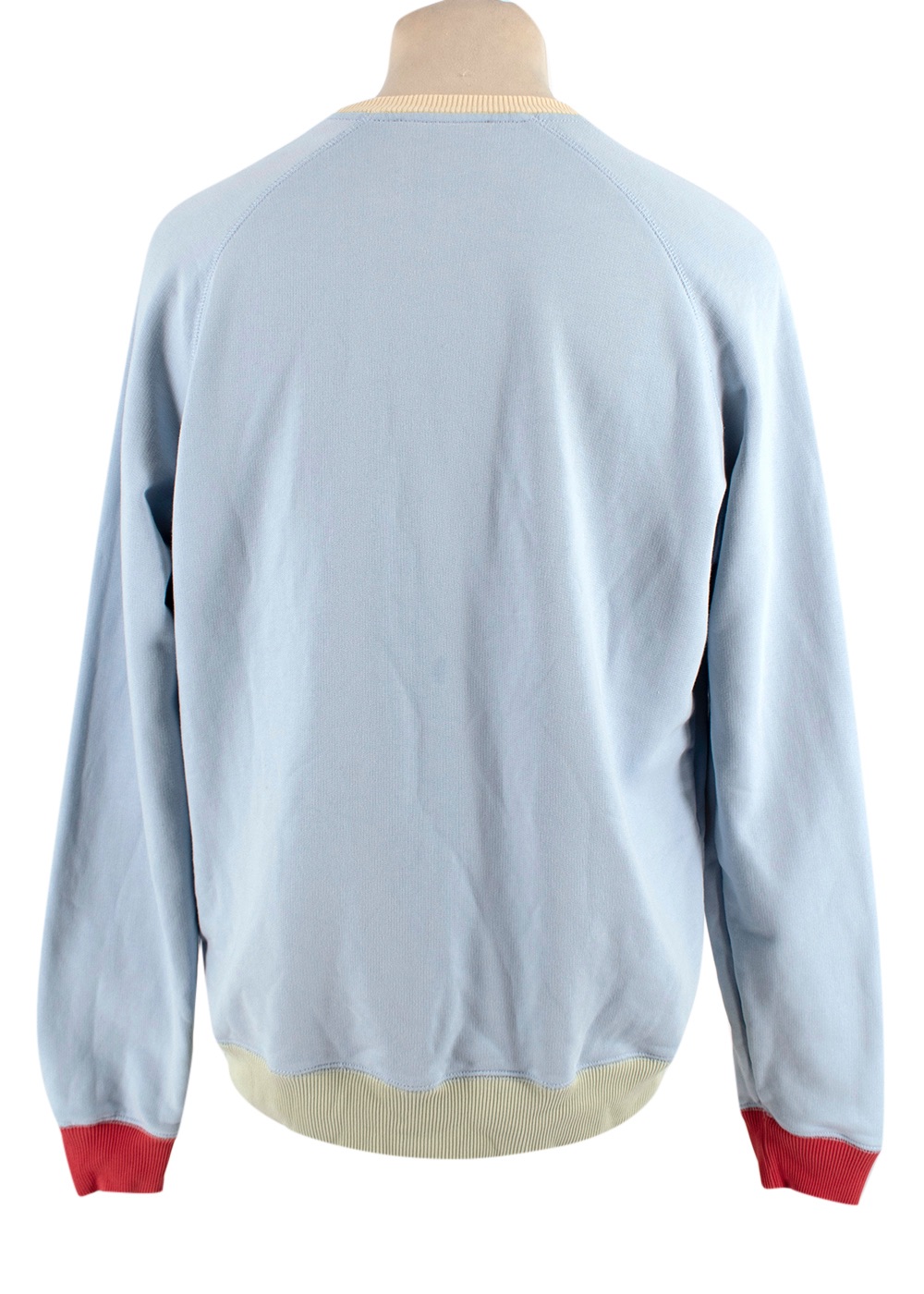 Men's Preowned Holiday Boileau Colourblock Logo Printed Cotton Sweatshirt Size XL Baby Blue/Yellow/ Red/ Pistachio Green