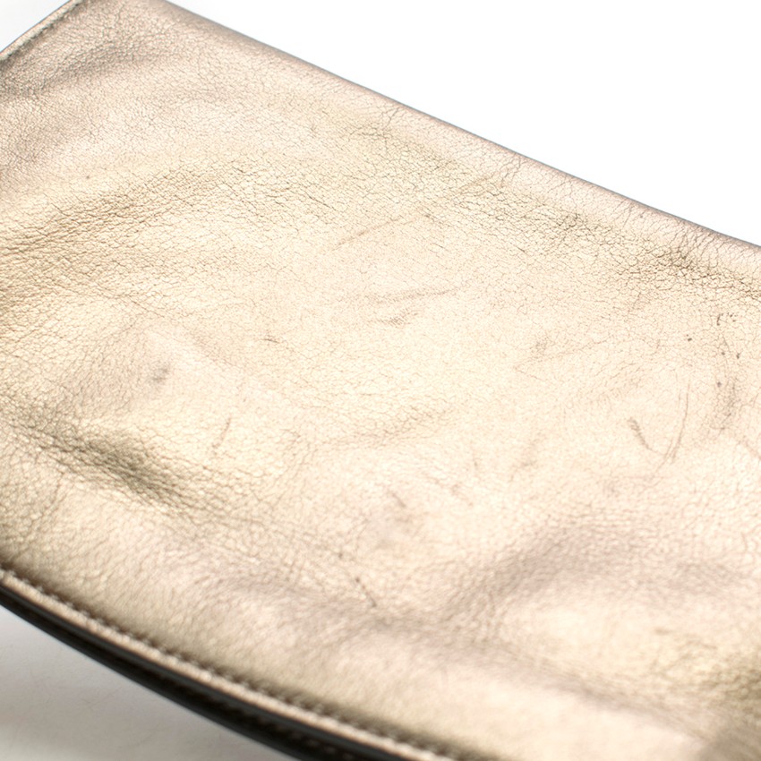 Preowned Reed Krakoff Metallic-Gold Atlantique Leather Pouch Gold