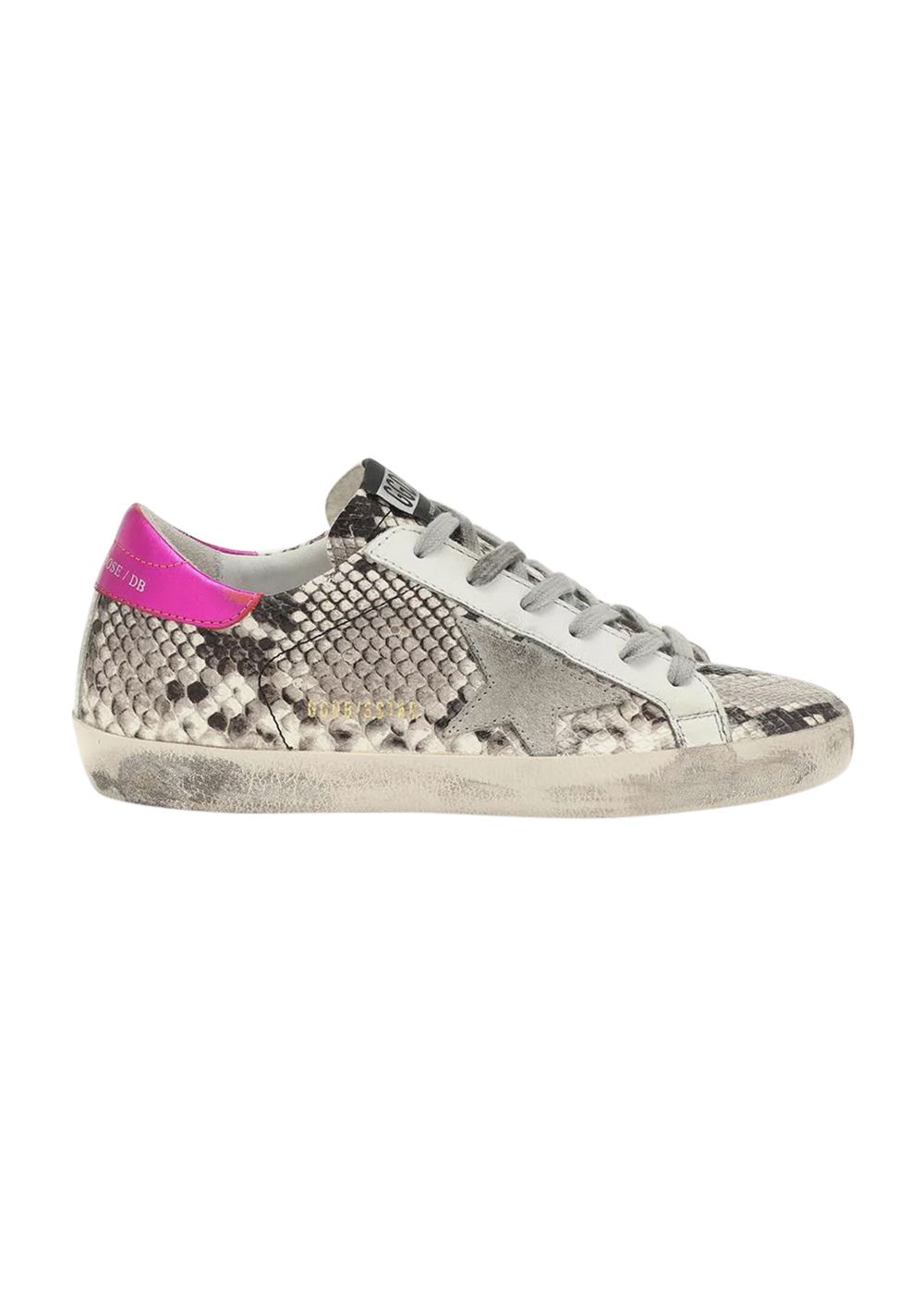 Boys Golden Goose Python Printed Superstar Sneakers Size 6 Years + beige and pink snakeskin