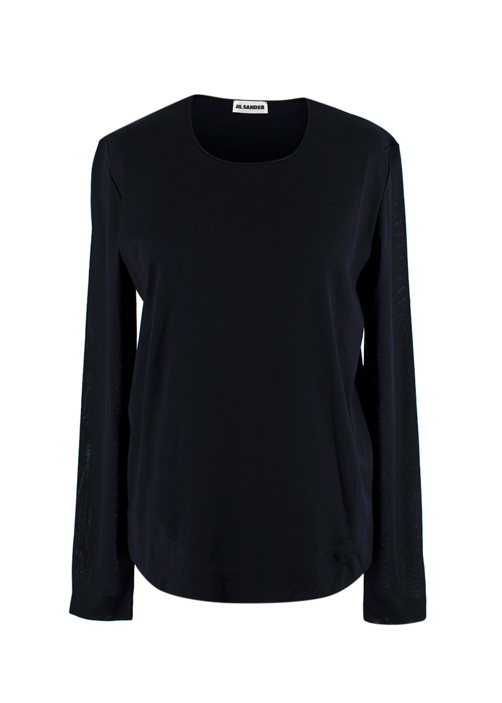 Jil Sander Navy Long Sleeve Top Size L cotton