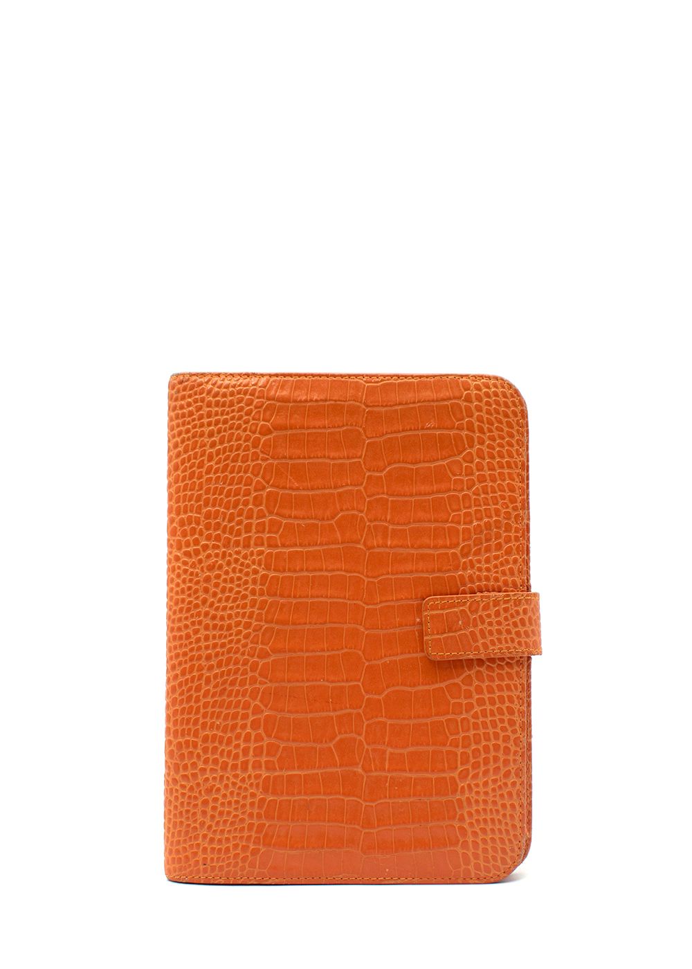 Preowned Smythson Orange Crocodile Embossed Tablet Cover leather