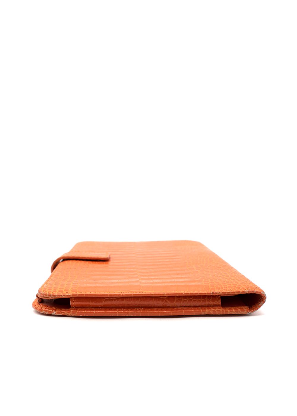 Preowned Smythson Orange Crocodile Embossed Tablet Cover leather