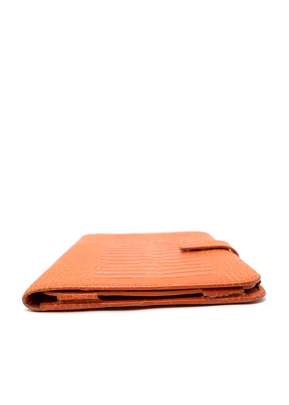 Preowned Smythson Orange Crocodile Embossed Tablet Cover leather