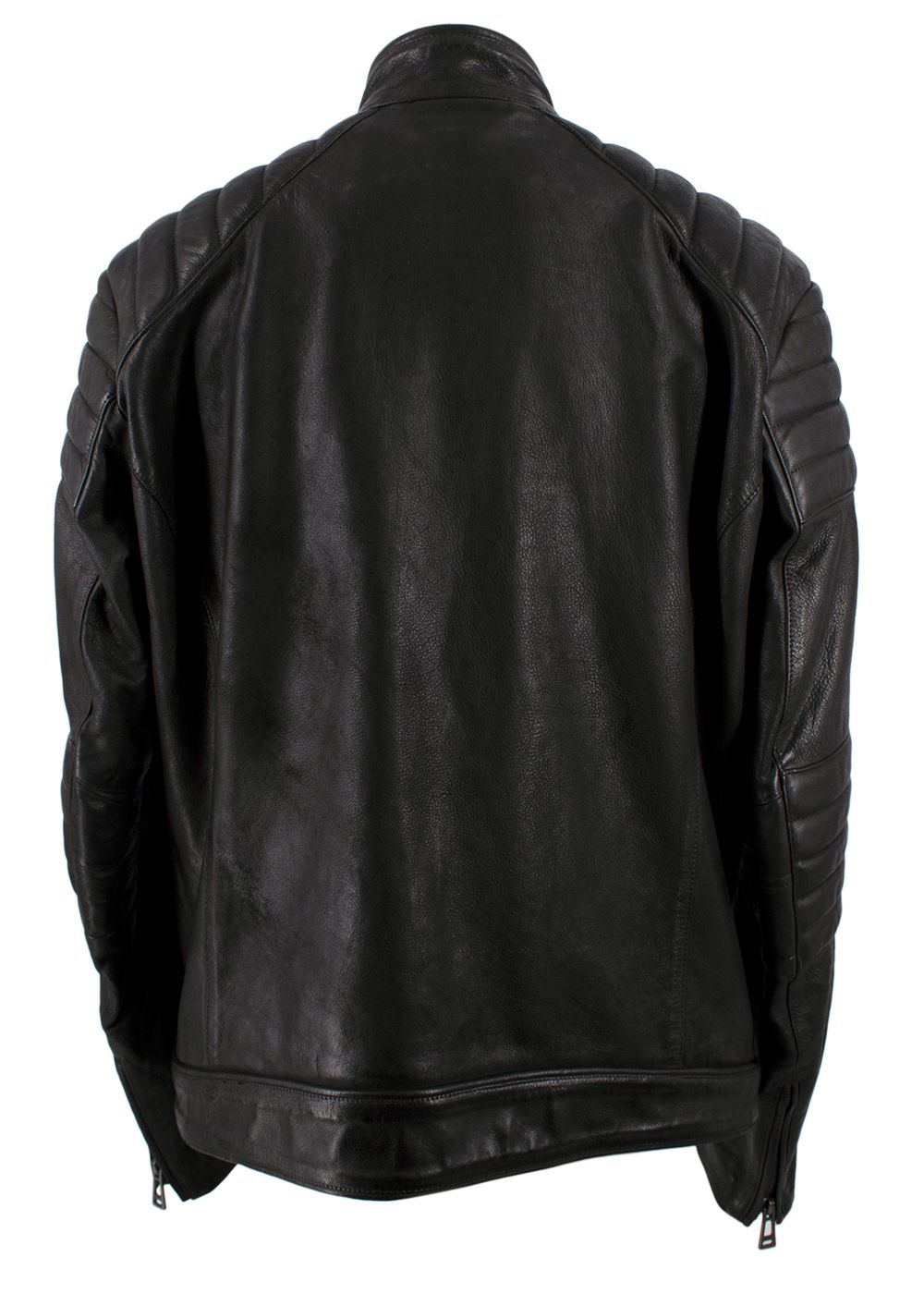 Men's Preowned Belstaff Weybridge Black Leather Jacket Size L