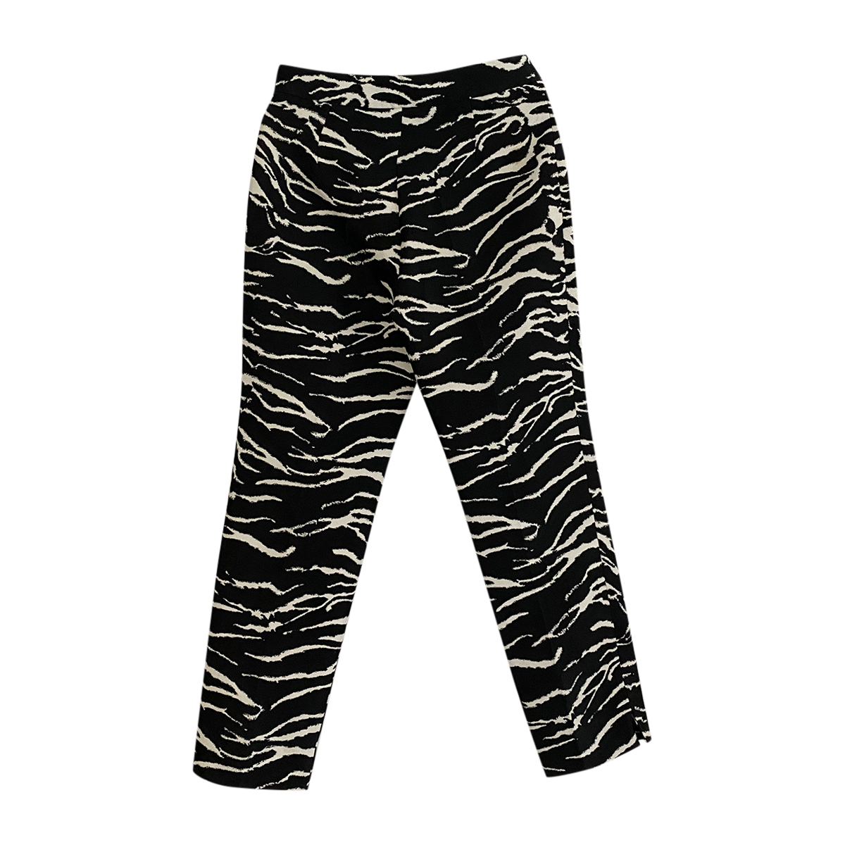 Preowned Carolina Herrera Zebra Print Tailored Pants Size XS Black  White cotton