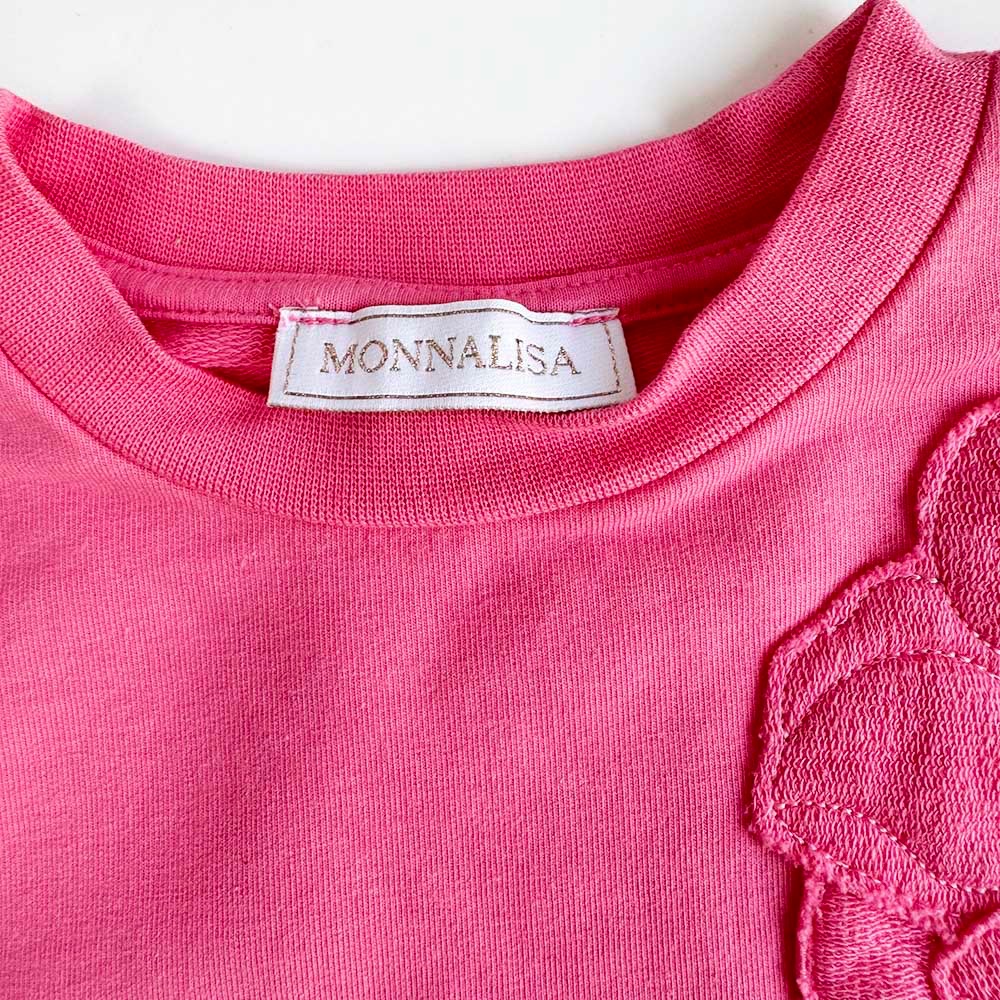 Boys Preowned Monnalisa Pink Frill Detail Jumper Dress Size 4 Years cotton