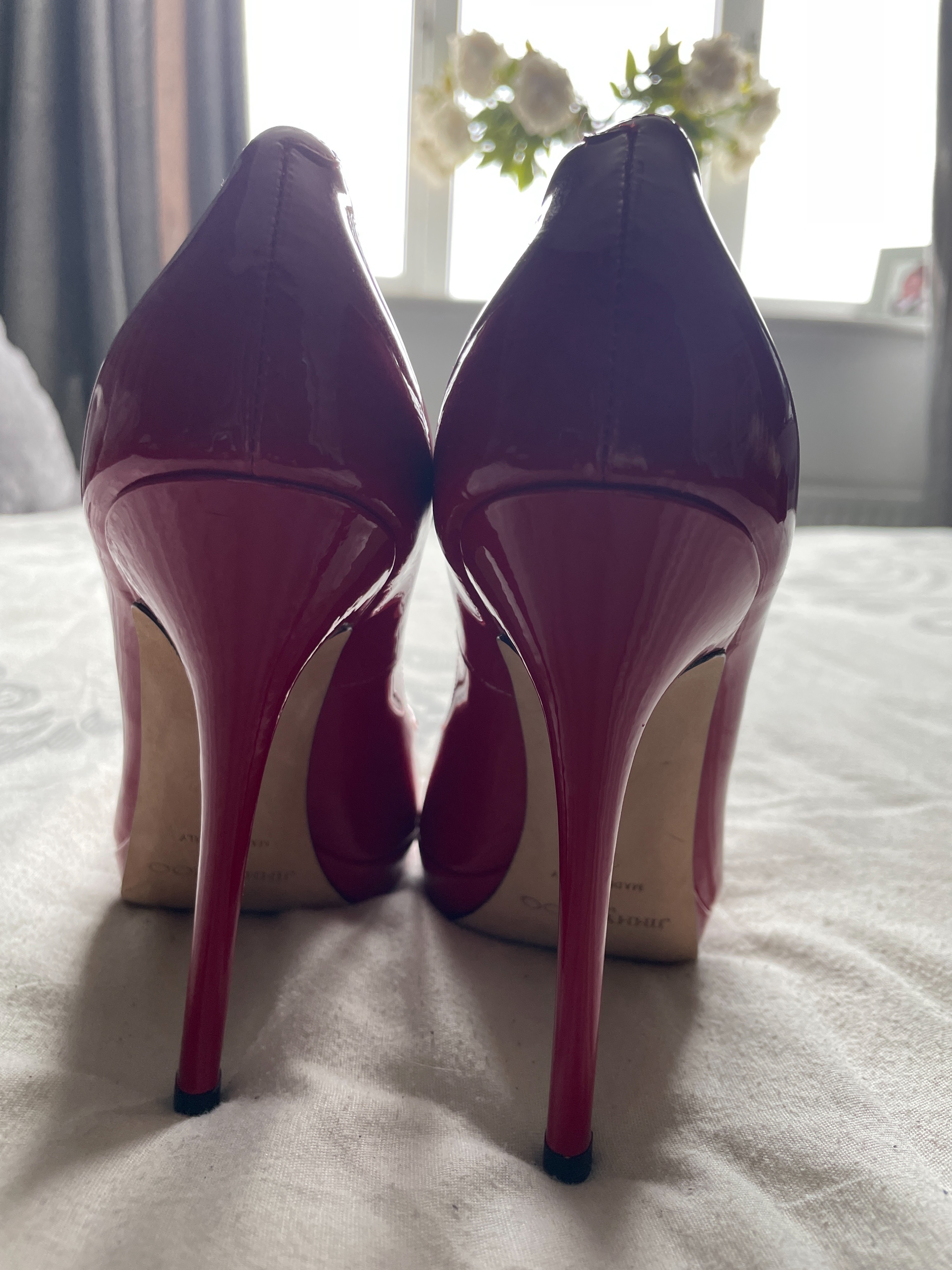 Jimmy Choo Red patent Luna heeled pumps Size 37 leather