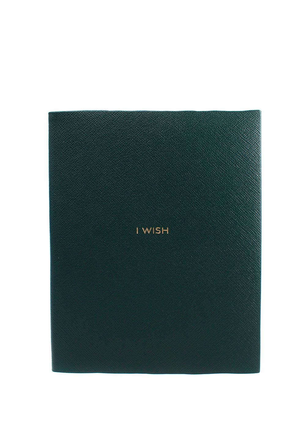 Smythson Forest Green Leather "I Wish" Notebook