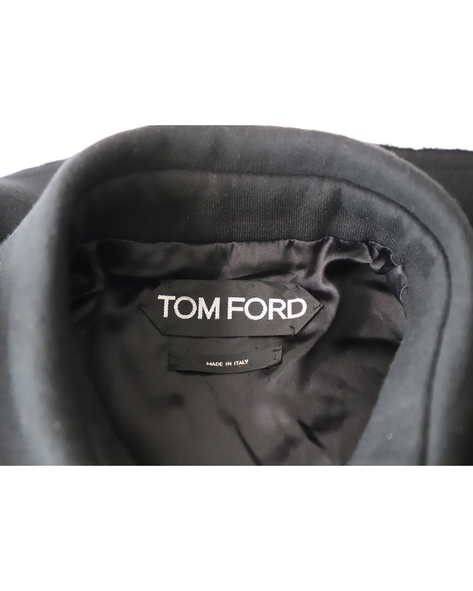 Preowned Tom Ford Black Belted Frayed Trench Coat Size S cotton