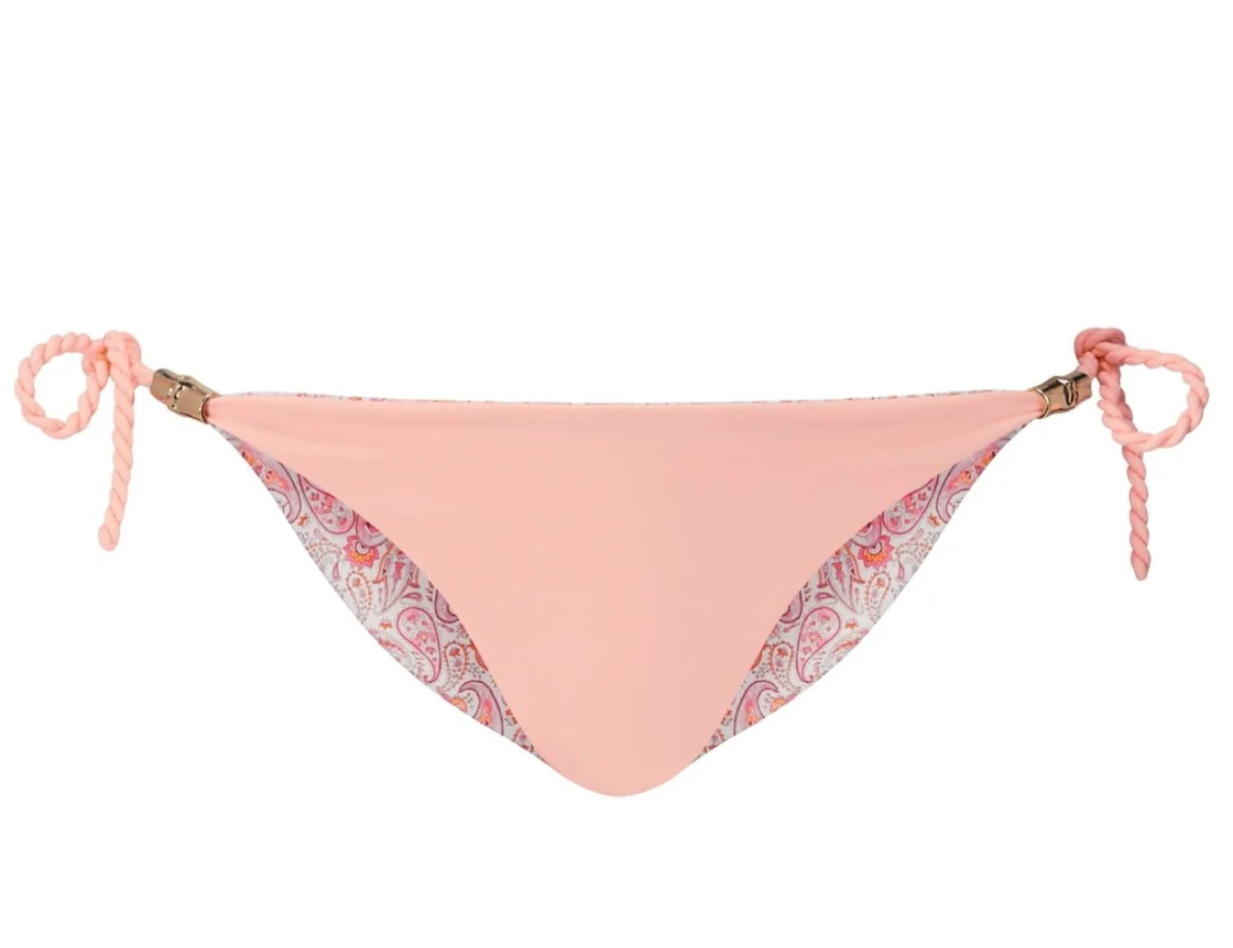 Heidi Klein Pink Reversible Muskmelon Bay Bikini Bottoms Size S recycled polyamide/polyamide/elastane