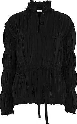 J W Anderson Frayed Ruched Crepe De Chine Jacket Size S Black silk