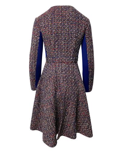 Preowned Christian Dior Multicolour Tweed Coat Dress Size XS cotton/cotton wool