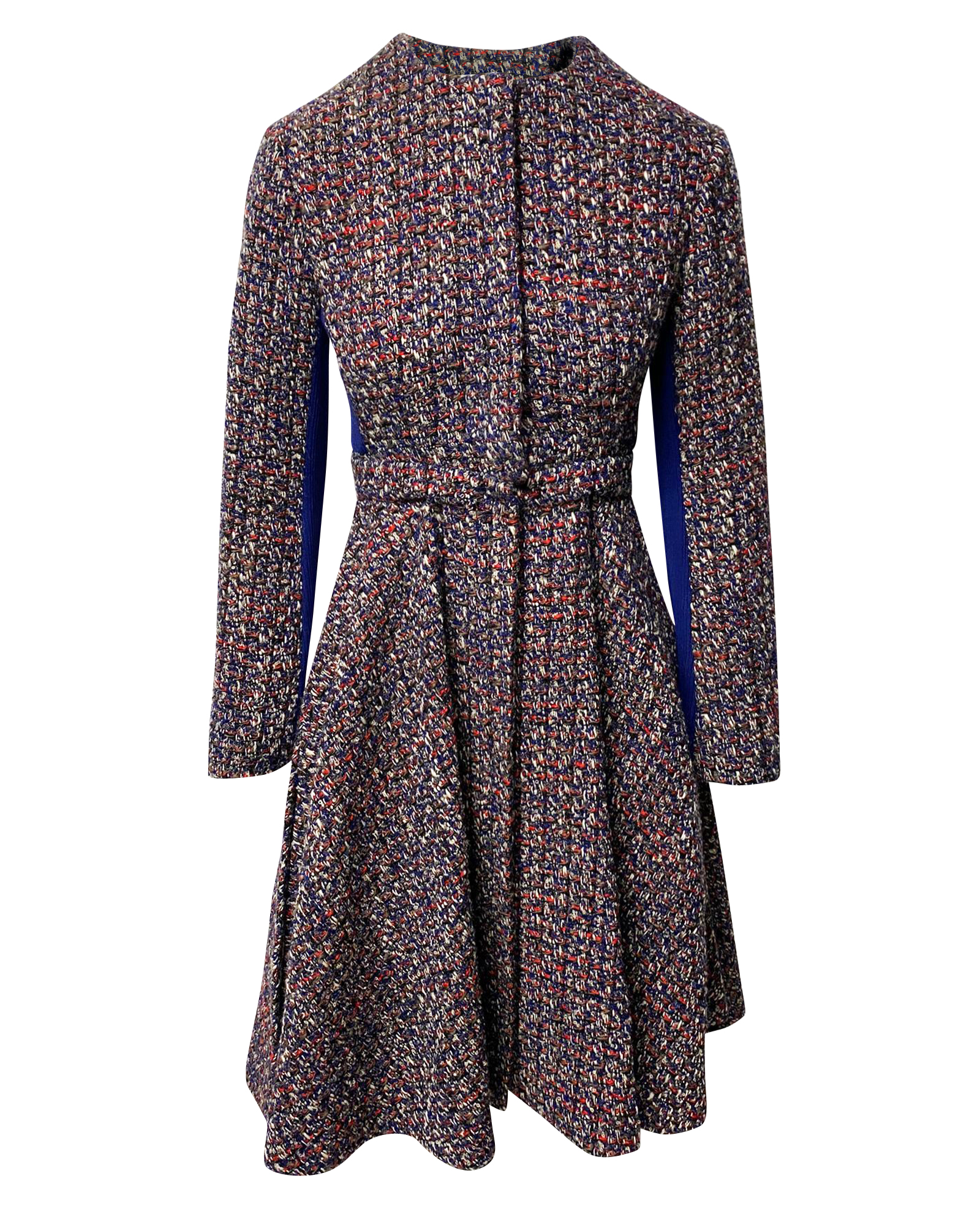 Preowned Christian Dior Multicolour Tweed Coat Dress Size XS cotton/cotton wool