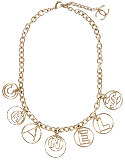 Preowned Chanel Gold Tone Letter Necklace metal