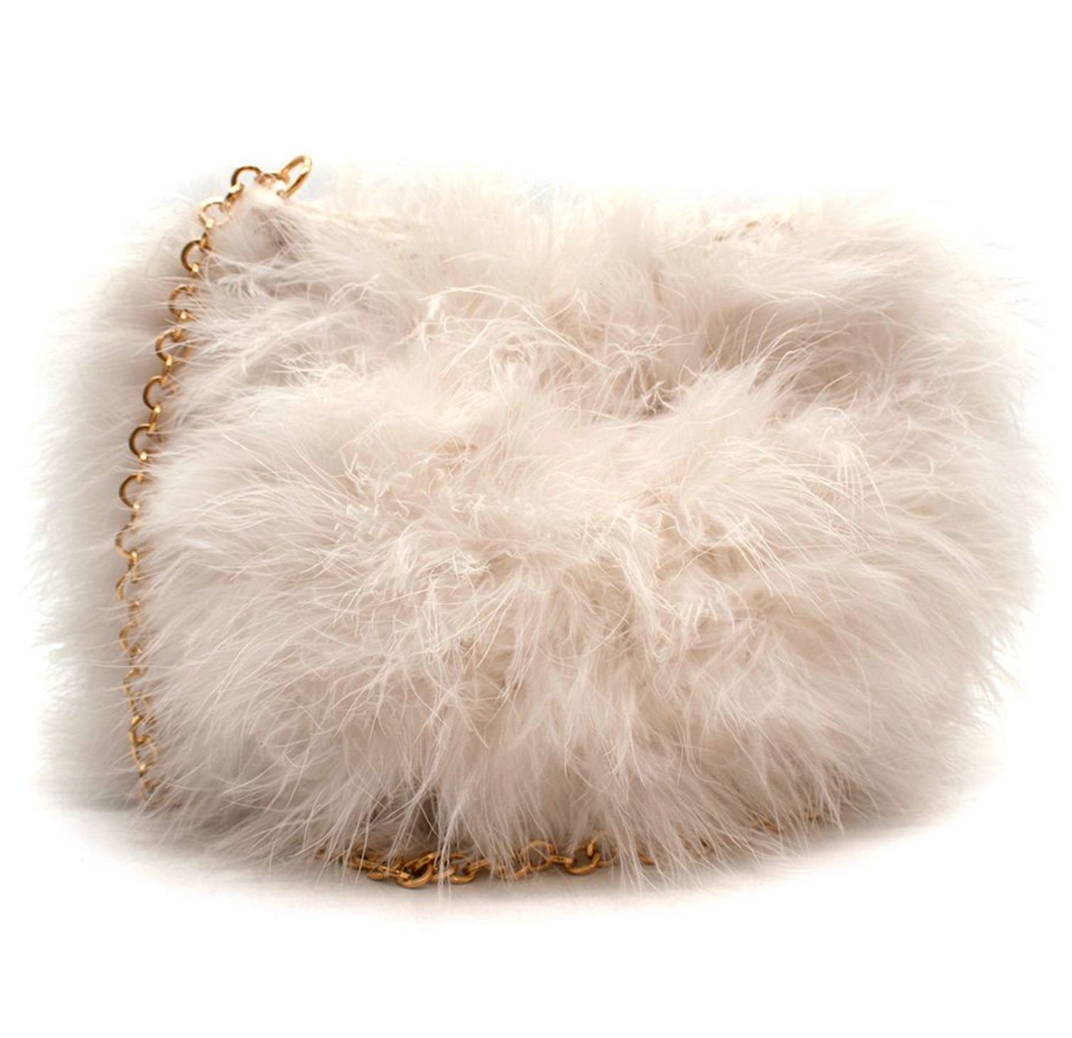 Carolina Santo Domingo Knitted Feather Shoulder Bag White polyester