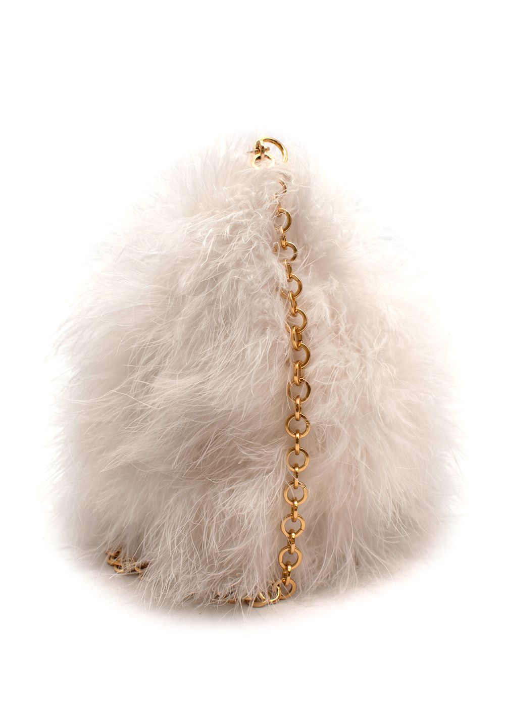 Carolina Santo Domingo Knitted Feather Shoulder Bag White polyester