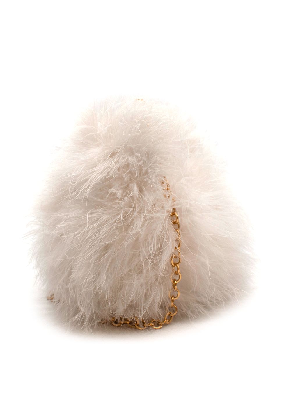 Carolina Santo Domingo Knitted Feather Shoulder Bag White polyester