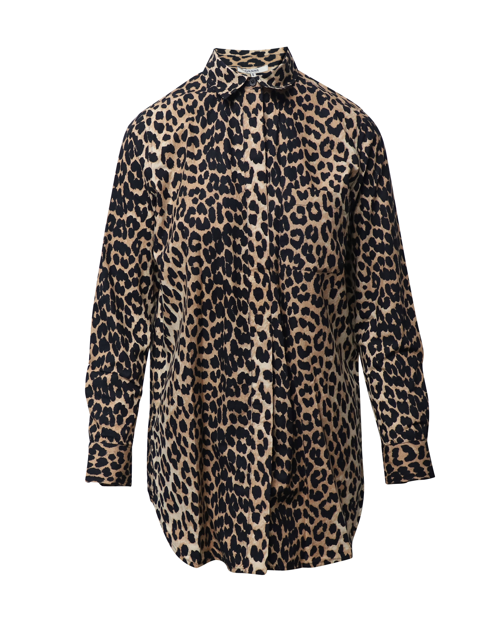 Ganni Leopard Print Blouse Size XXS