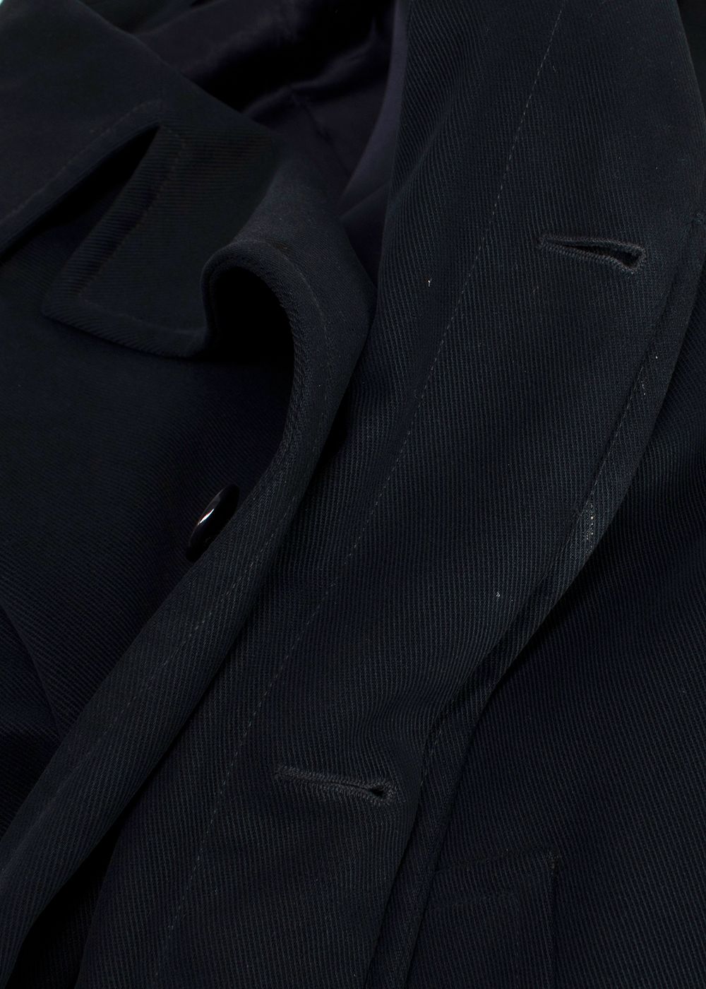 Men's Preowned Torrente Navy Cotton Single-breasted Coat Size L