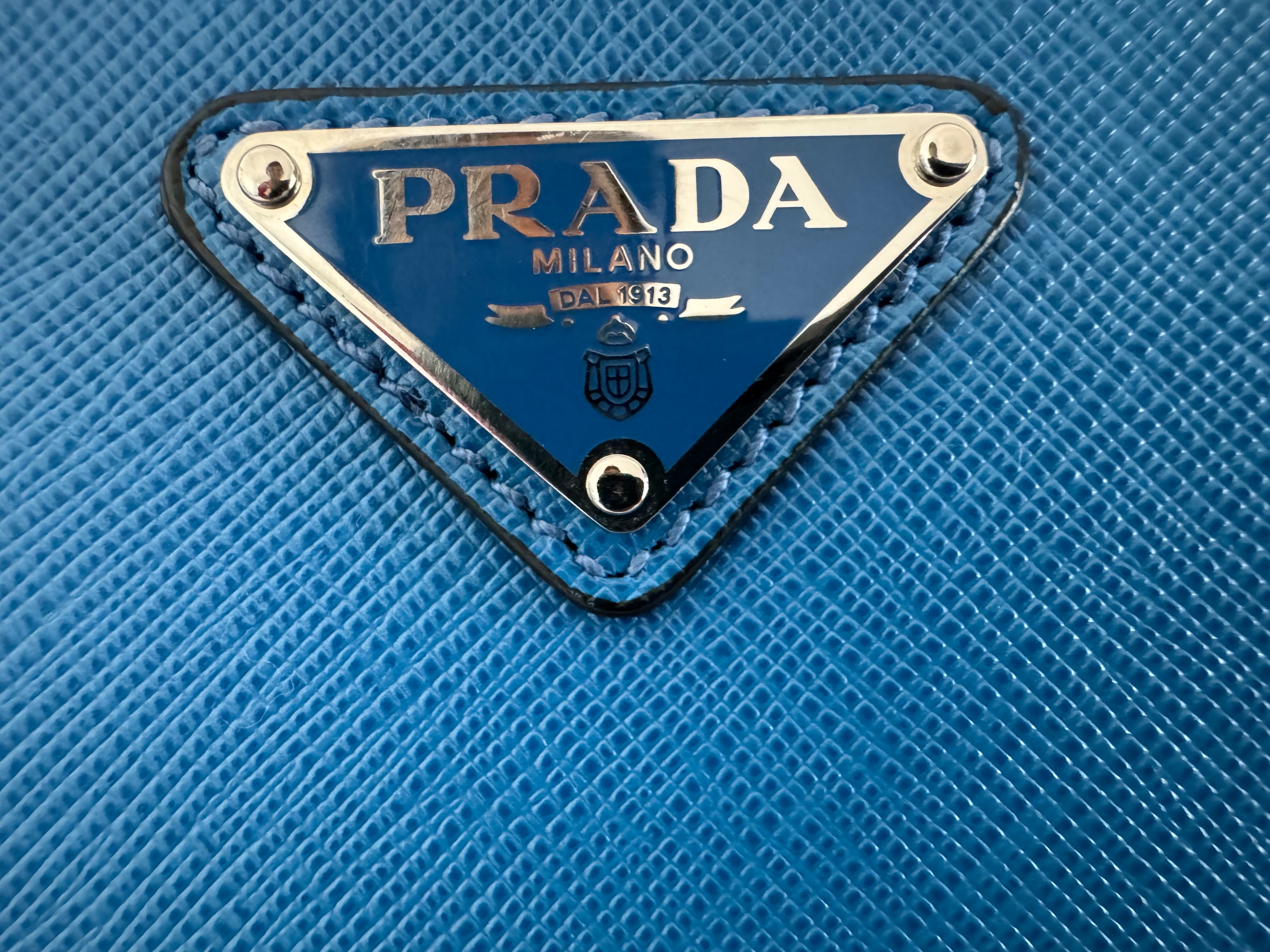 Preowned Prada Blue Saffiano Leather Backpack