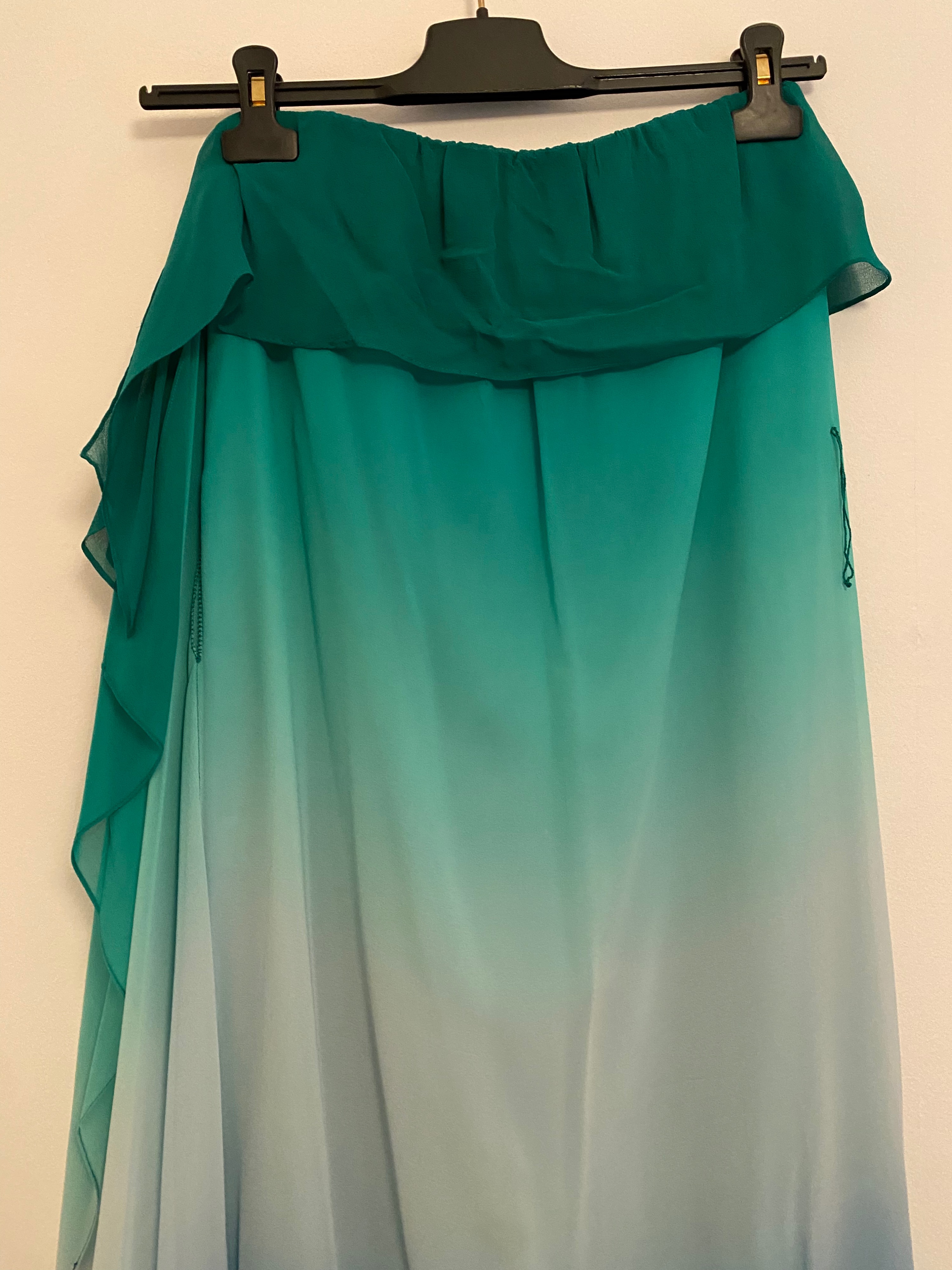 Preowned BCBG Max Azria Green  Blue Ombre Silk Dress Size S