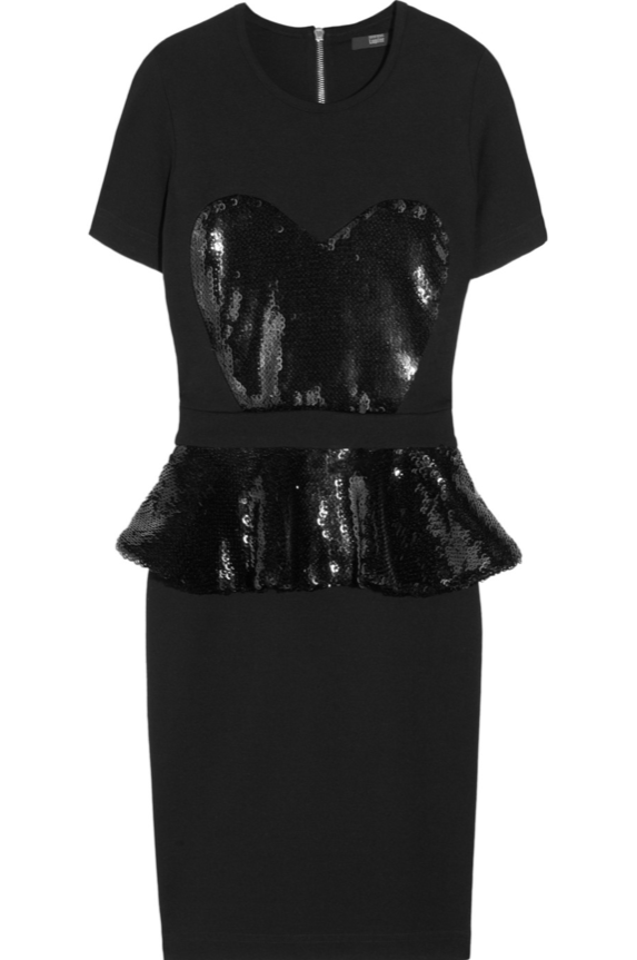 Preowned Markus Lupfer Black Sequin-embellished Jersey Mini Dress Size XS