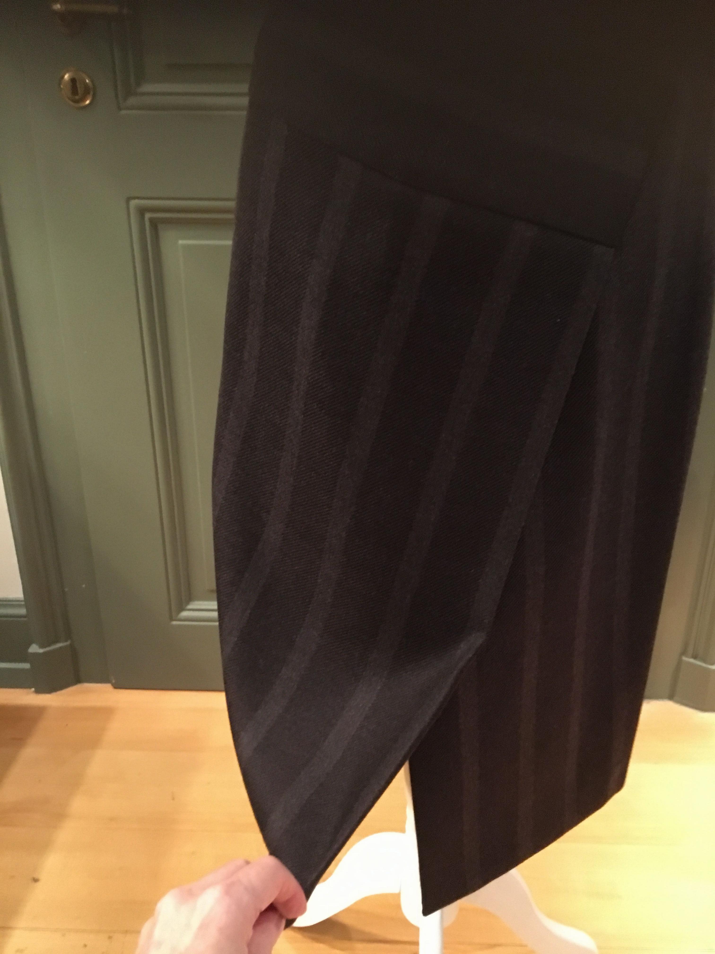 Loro Piana Black  Brown Striped Wool Skirt Size XS