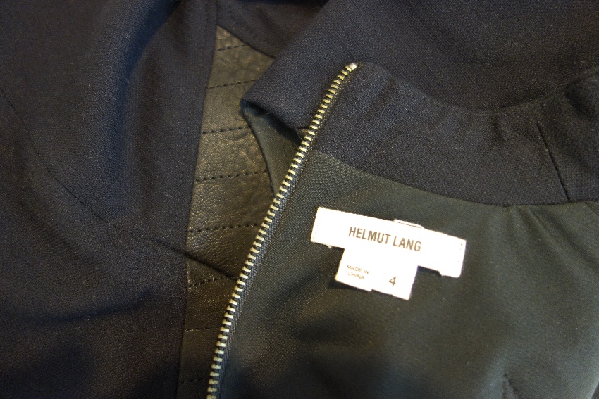 Preowned Helmut Lang contrast-panel dress Size XS Black leather