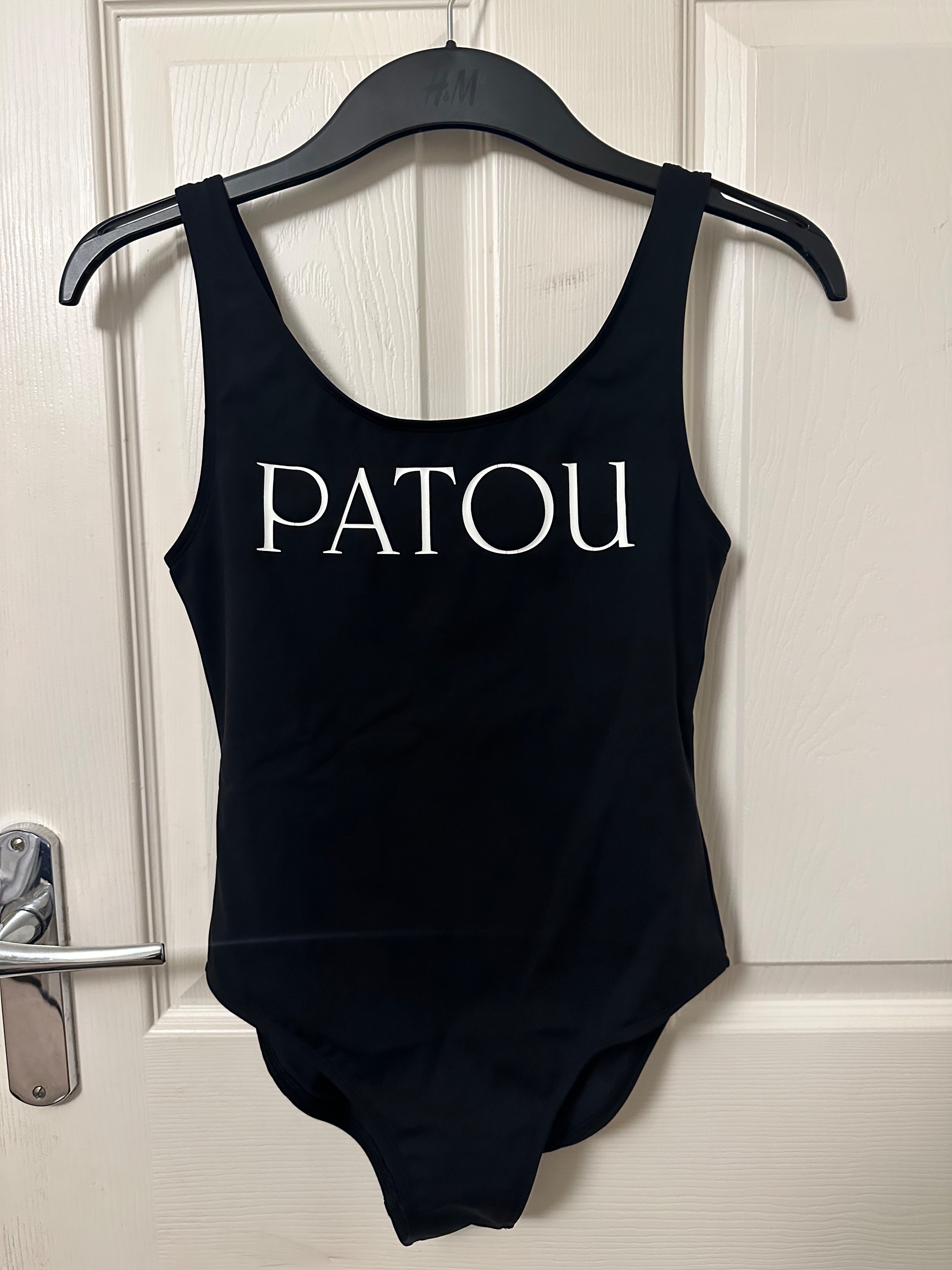 Patou Black Contrast Logo Swimsuit Size XS polyamide/elastane