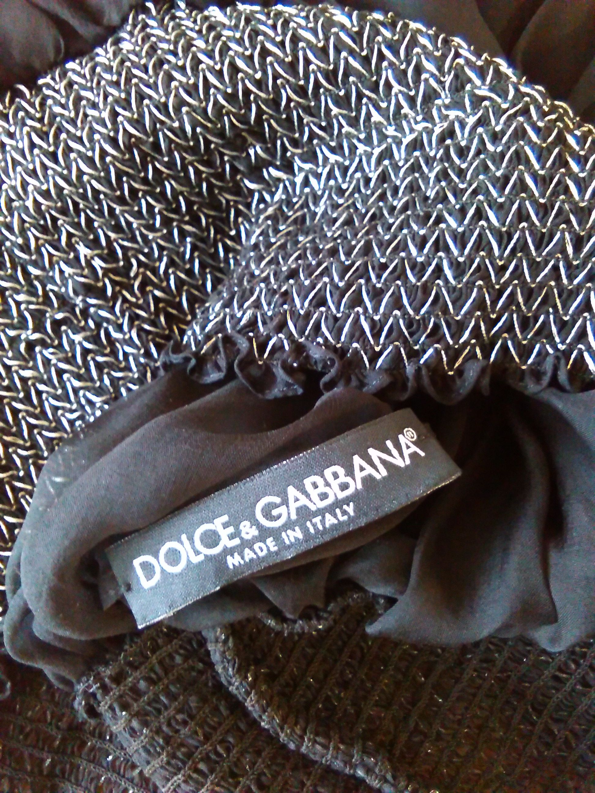 Preowned Dolce  Gabbana Black Silk Chiffon Off-Shoulder Top Size 38