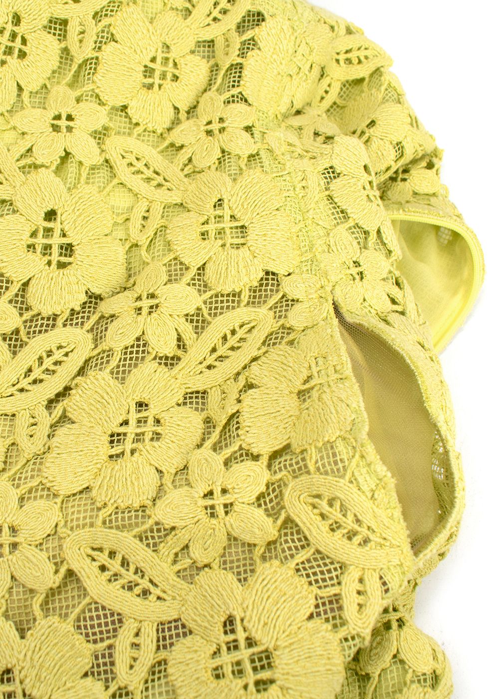 Valentino Flash Green Cordonetto Lace Playsuit Size XS polyester