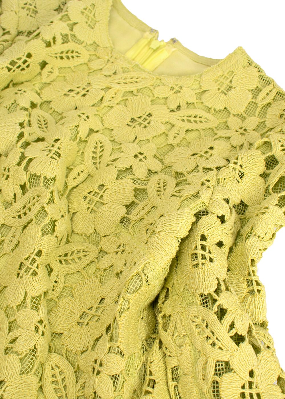 Valentino Flash Green Cordonetto Lace Playsuit Size XS polyester