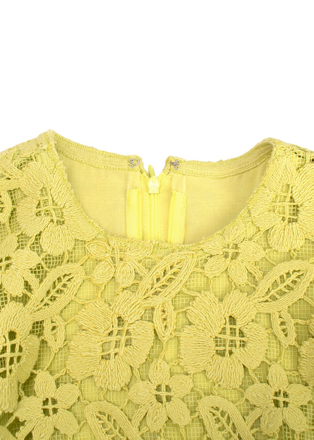 Valentino Flash Green Cordonetto Lace Playsuit Size XS polyester