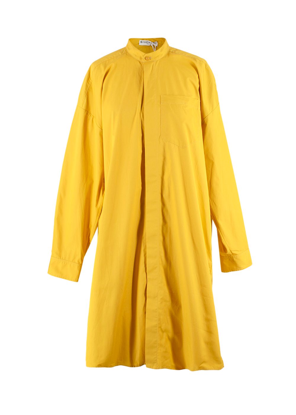 Givenchy Golden Yellow Chain-embellished Cotton-poplin Shirt Dress Size XS cotton