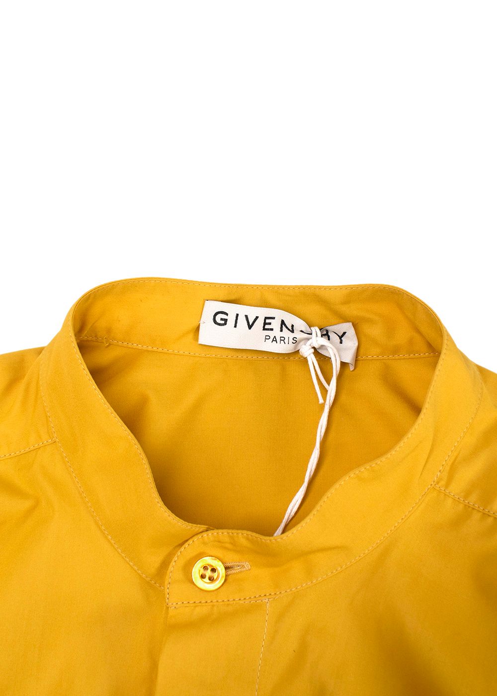 Givenchy Golden Yellow Chain-embellished Cotton-poplin Shirt Dress Size XS cotton