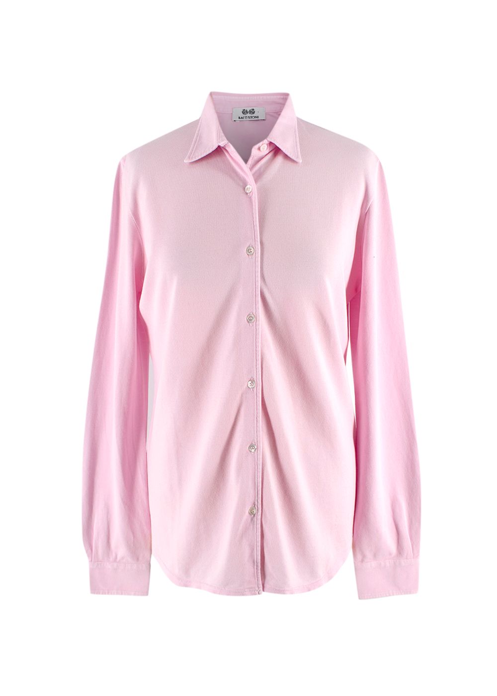 Men's Battistoni Pink Cotton Shirt Size L