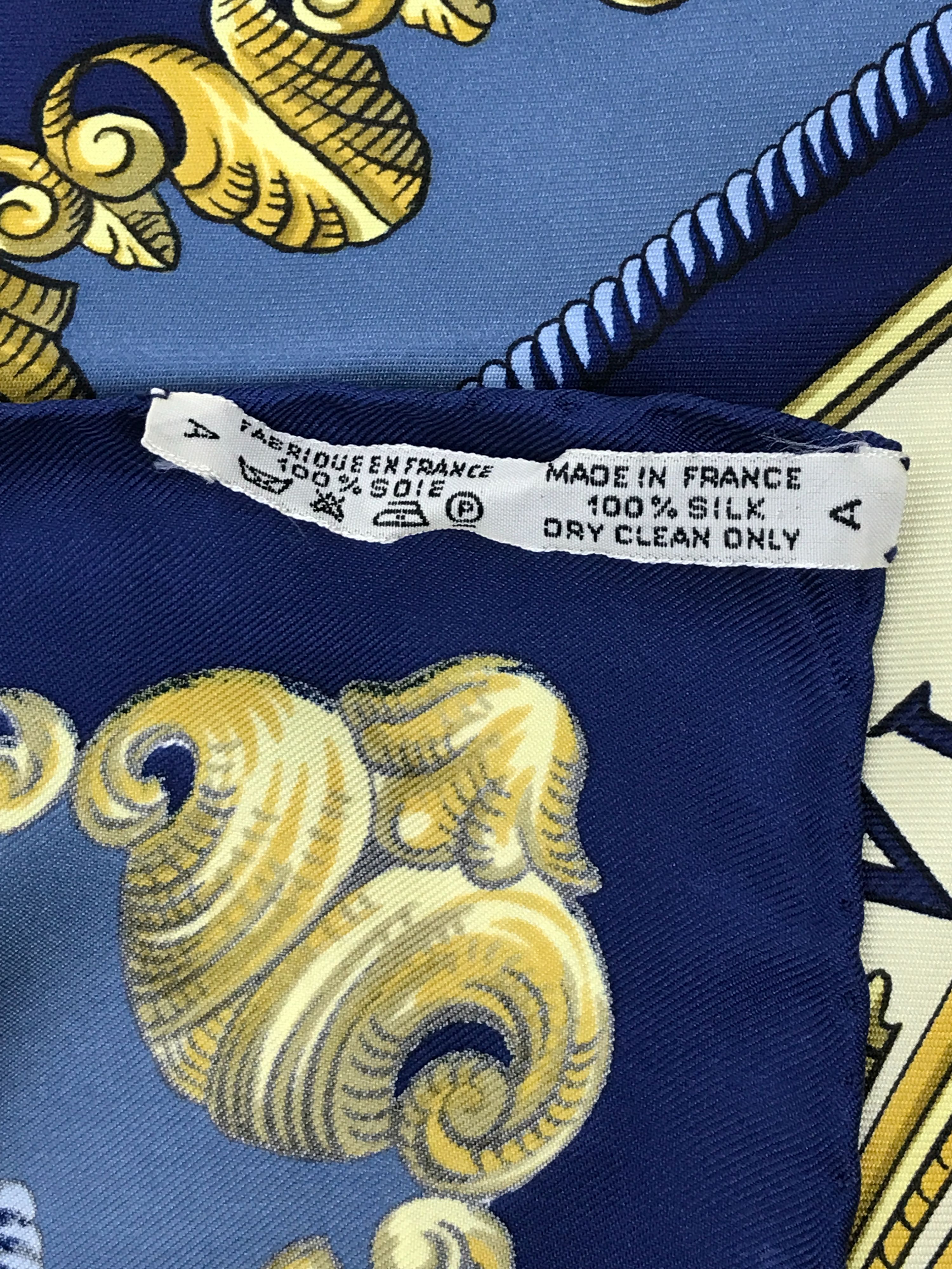 Preowned Hermes Ludovicus Magnus Louis XIV Printed Silk Scarf Multicolor