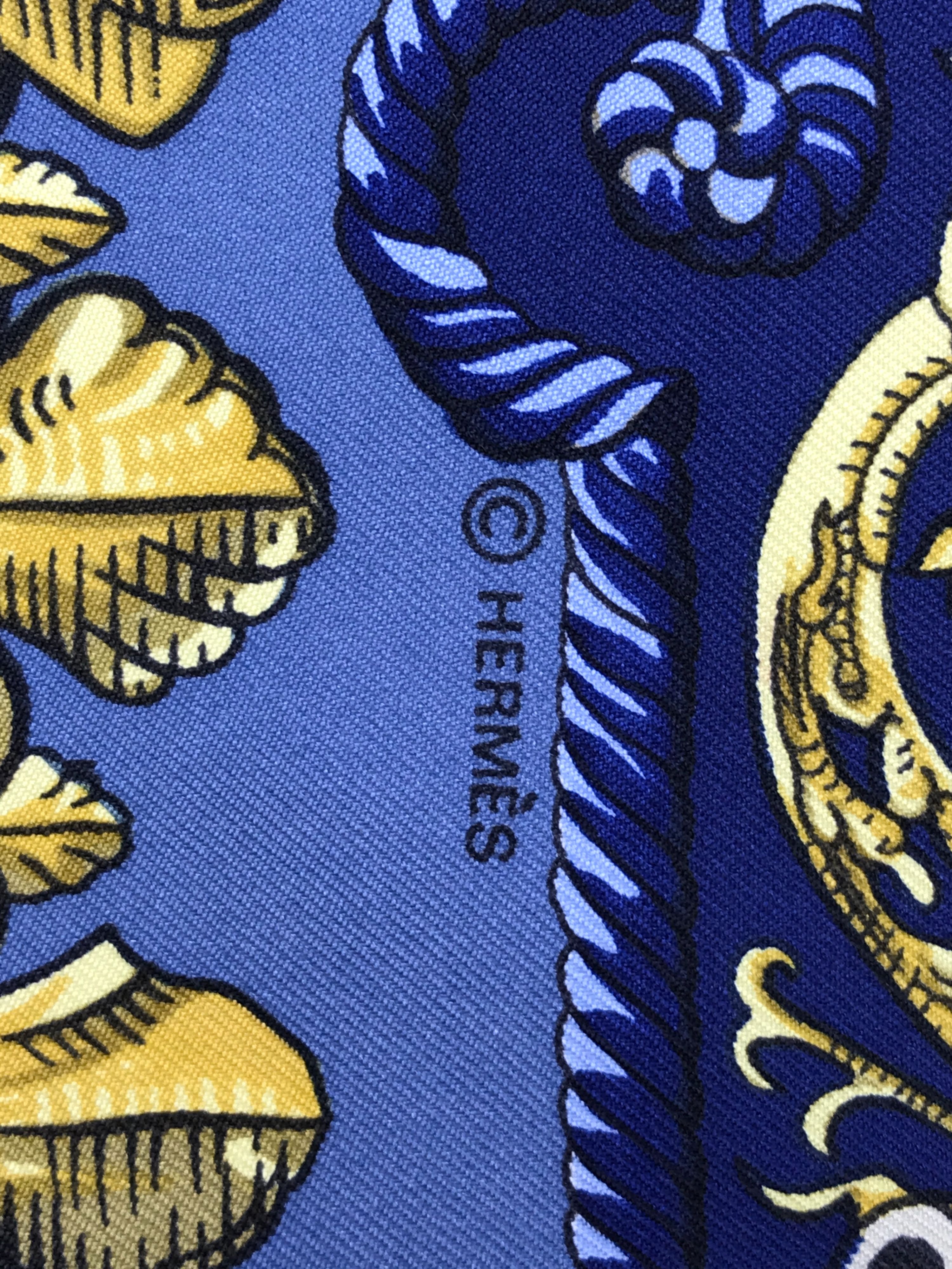 Preowned Hermes Ludovicus Magnus Louis XIV Printed Silk Scarf Multicolor