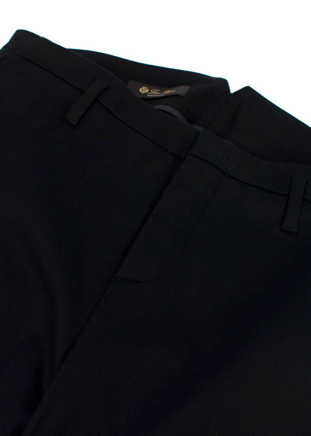 Preowned Loro Piana Black Cotton-blend Tapered Trousers Size M cotton