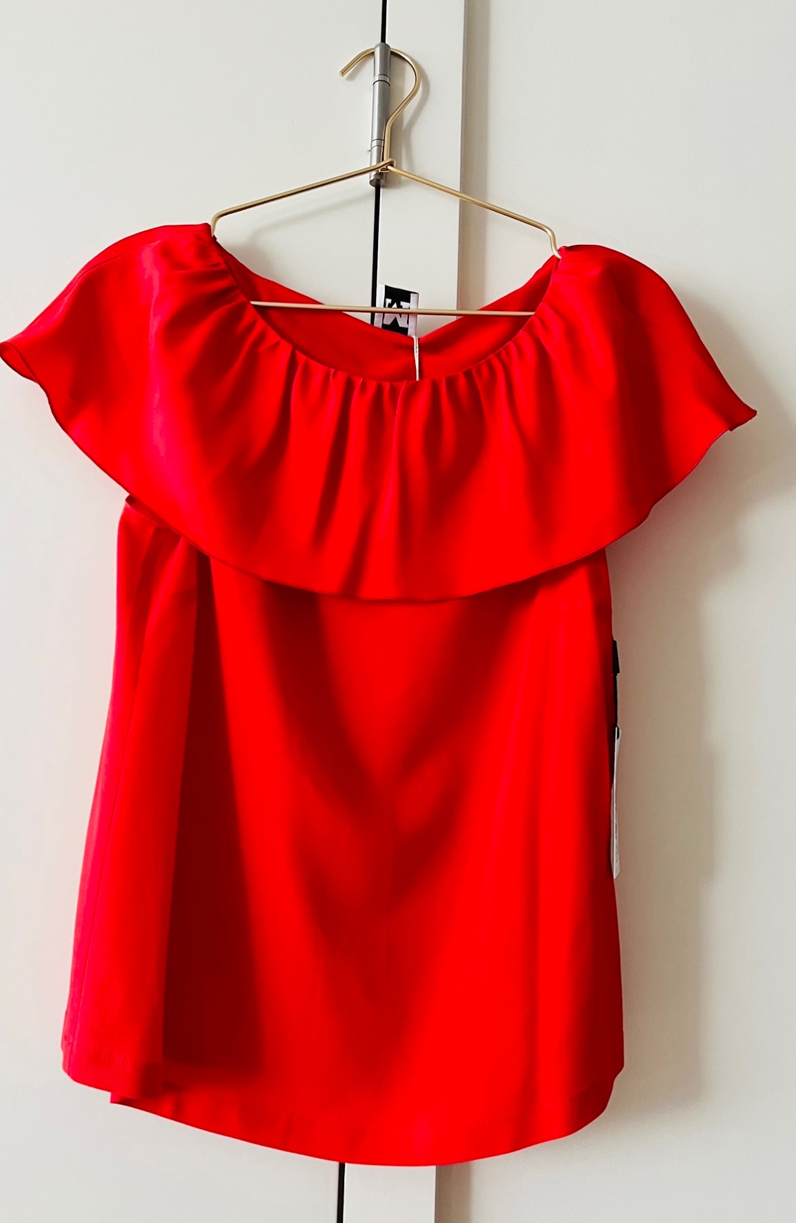 M Missoni Red Silk Blend Ruffle Blouse Size S silk/acetate