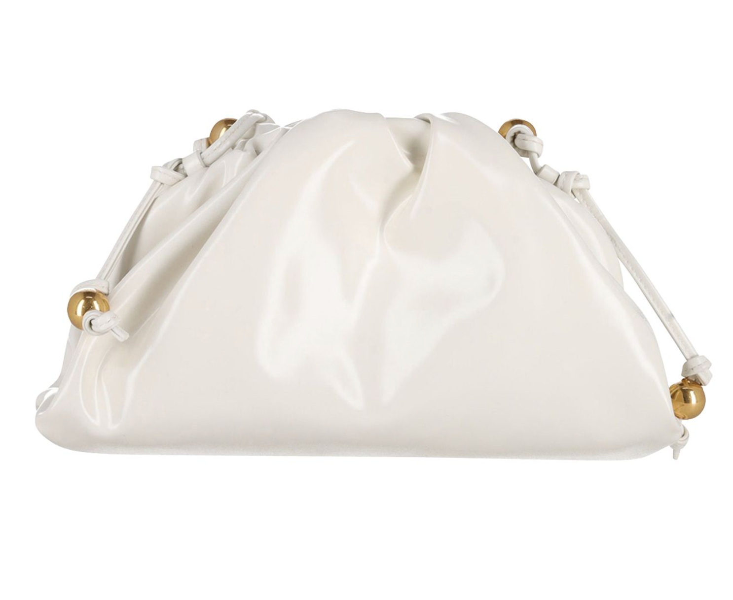 Preowned Bottega Veneta White Patent Mini Pouch leather/patent leather