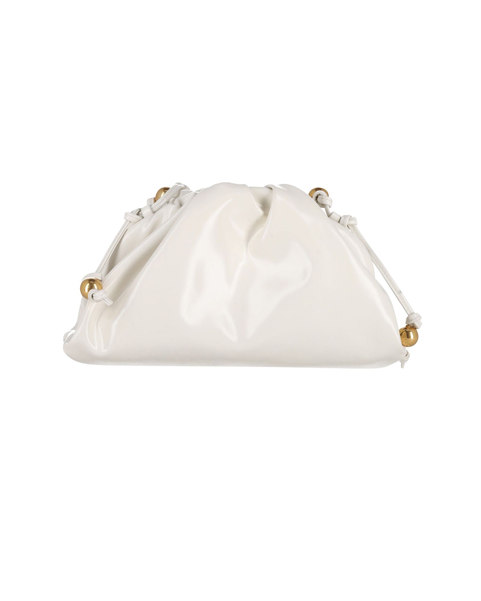 Preowned Bottega Veneta White Patent Mini Pouch leather/patent leather