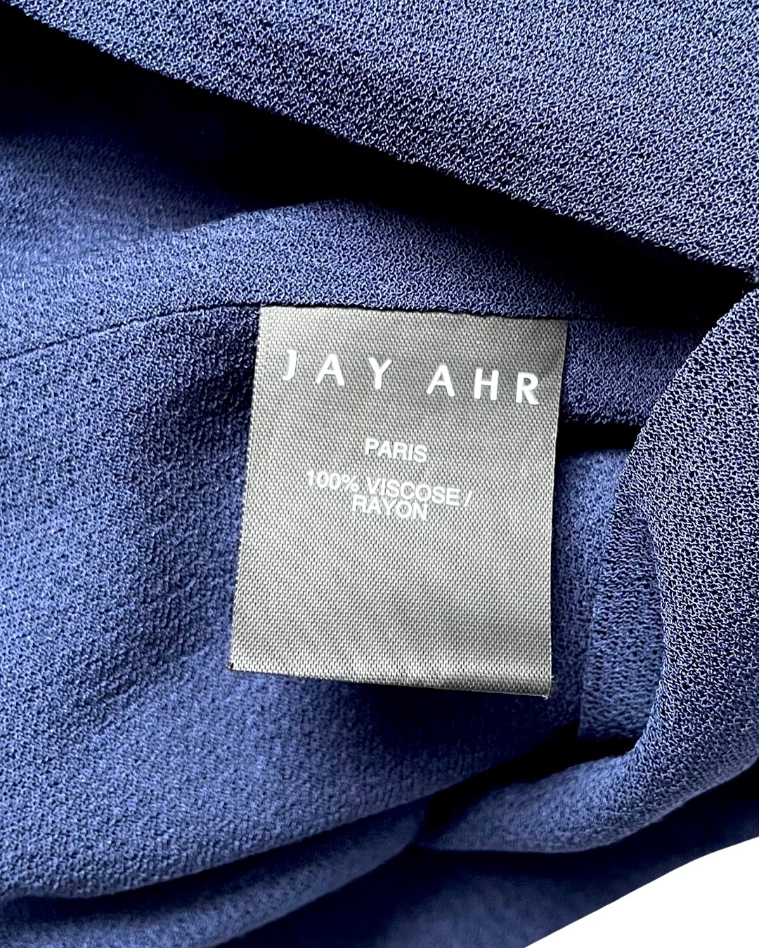 Preowned Jay Ahr Keyhole Blue Draped Blouse Size S viscose