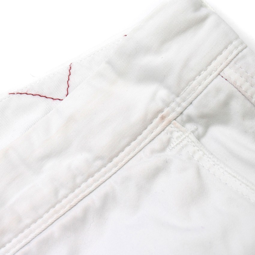 Men's Preowned Incotex White Straight-leg Chino Trousers Size S cotton