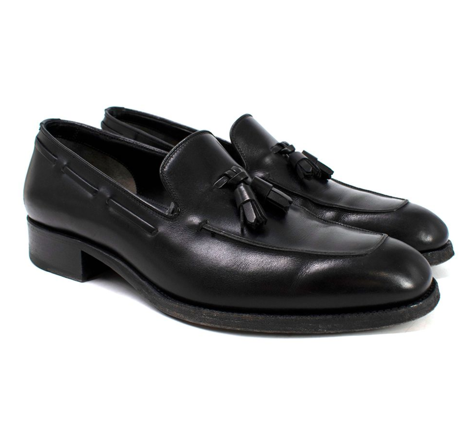 Men's Preowned Tom Ford Tassel-Detail Leather Loafers Size 41 Black