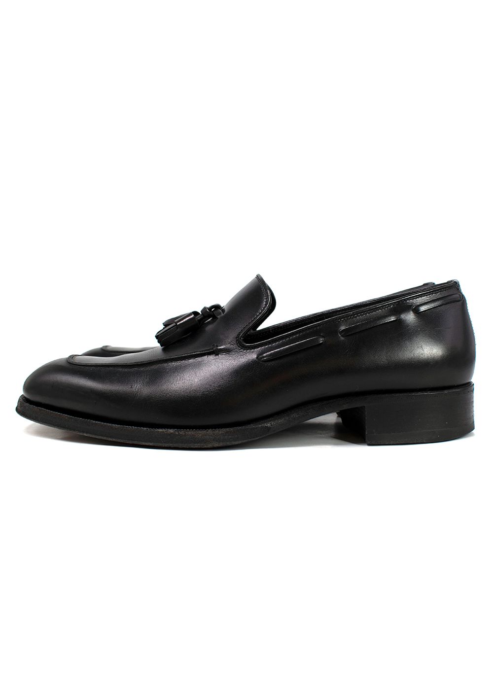 Men's Preowned Tom Ford Tassel-Detail Leather Loafers Size 41 Black