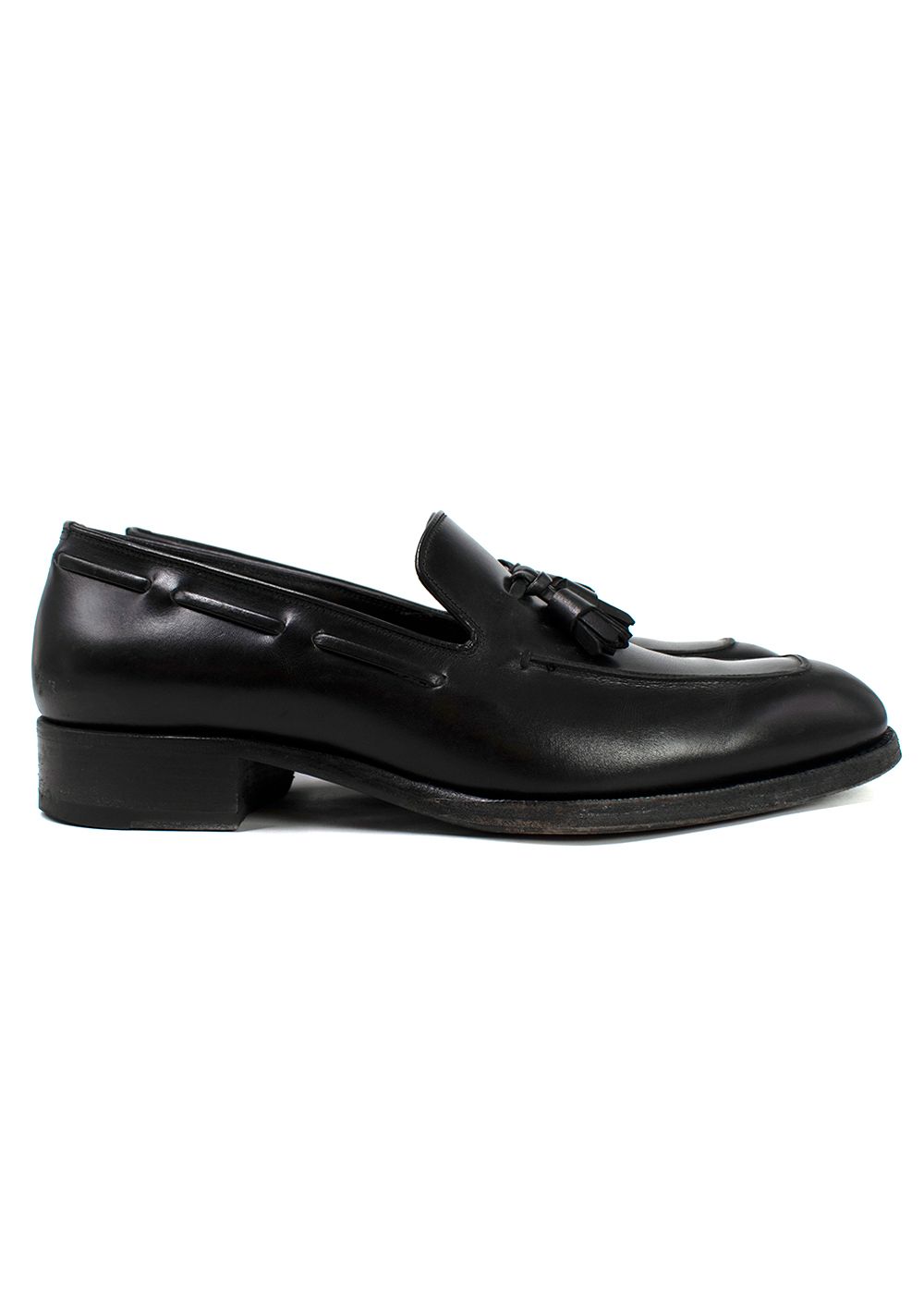 Men's Preowned Tom Ford Tassel-Detail Leather Loafers Size 41 Black